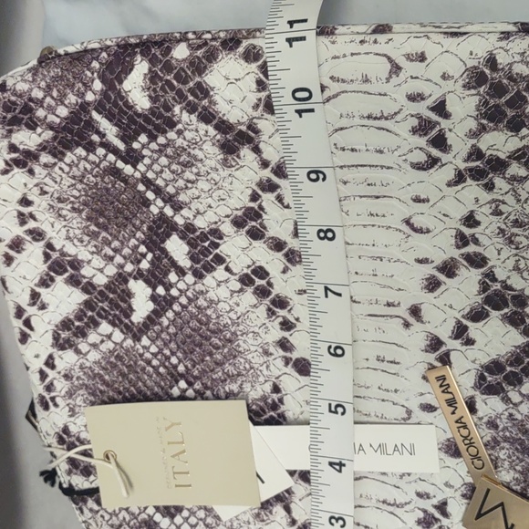 Giorgia Milani Designer Italian Snakeskin Print 100% Genuine Leather Handbag NWT - Picture 15 of 16